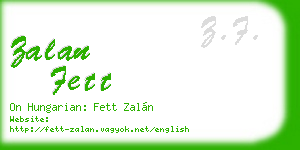 zalan fett business card